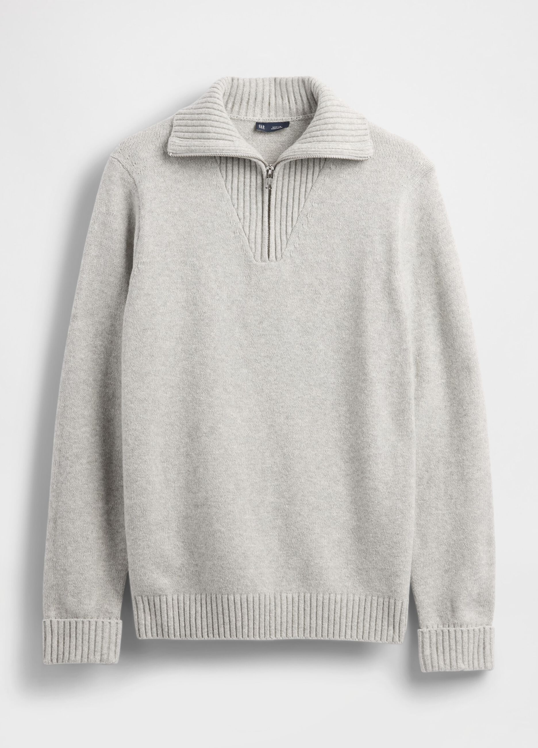 Grey zip-up jumper