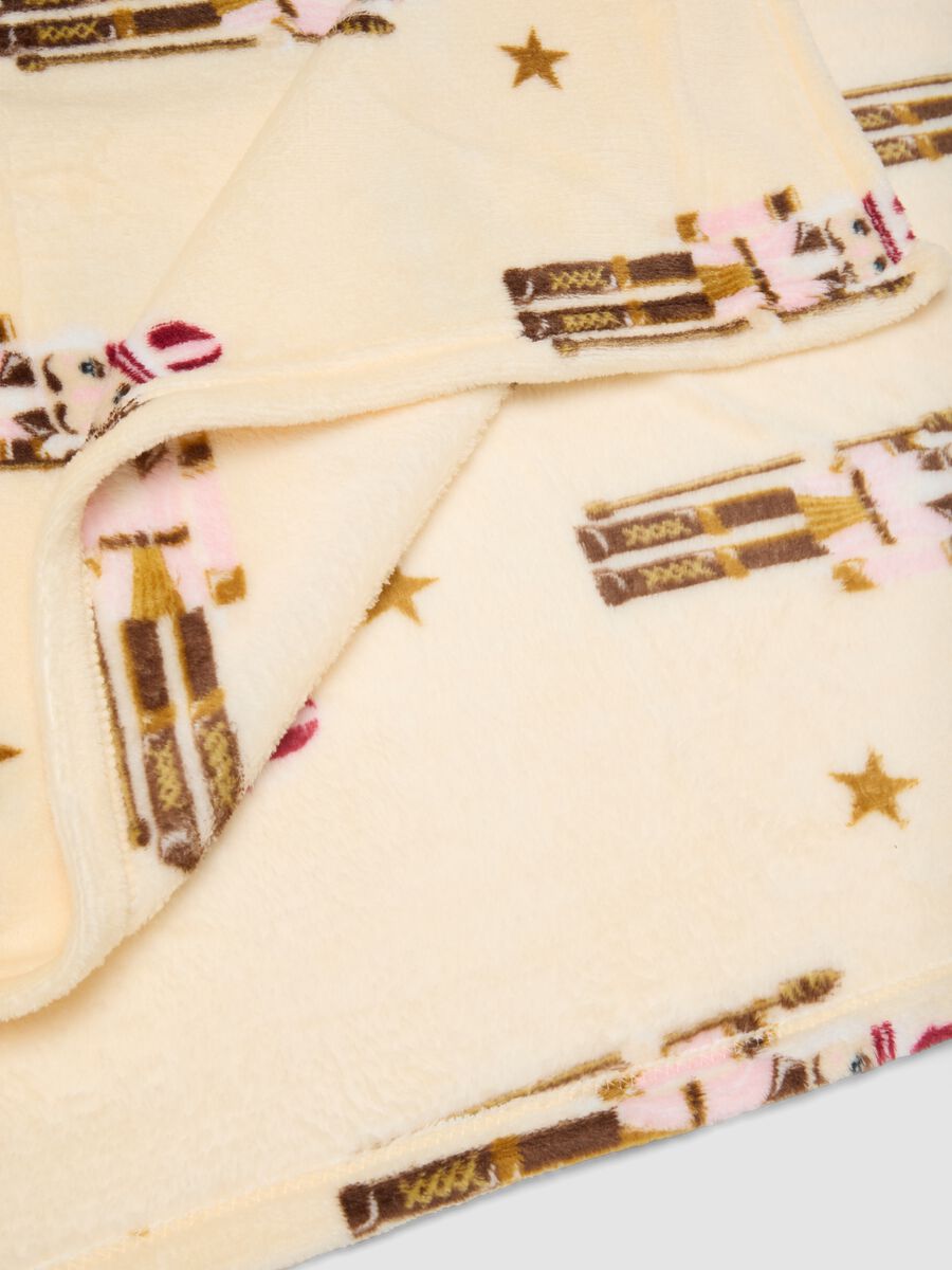 Coperta rosa e marrone con stampa natalizia_2