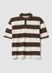 Polo marrone in puro cotone a righe regular fit_4