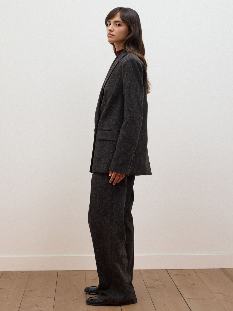 Brown wool and viscose-blend blazer_1