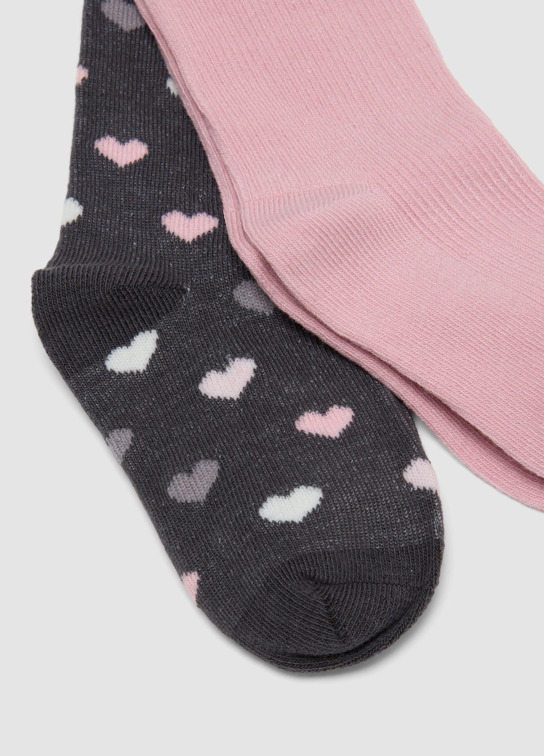 Tripack di calze lunghe rosa in cotone organico elasticizzato