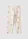 White stretchy cotton slim fit leggings for girls with designs_1