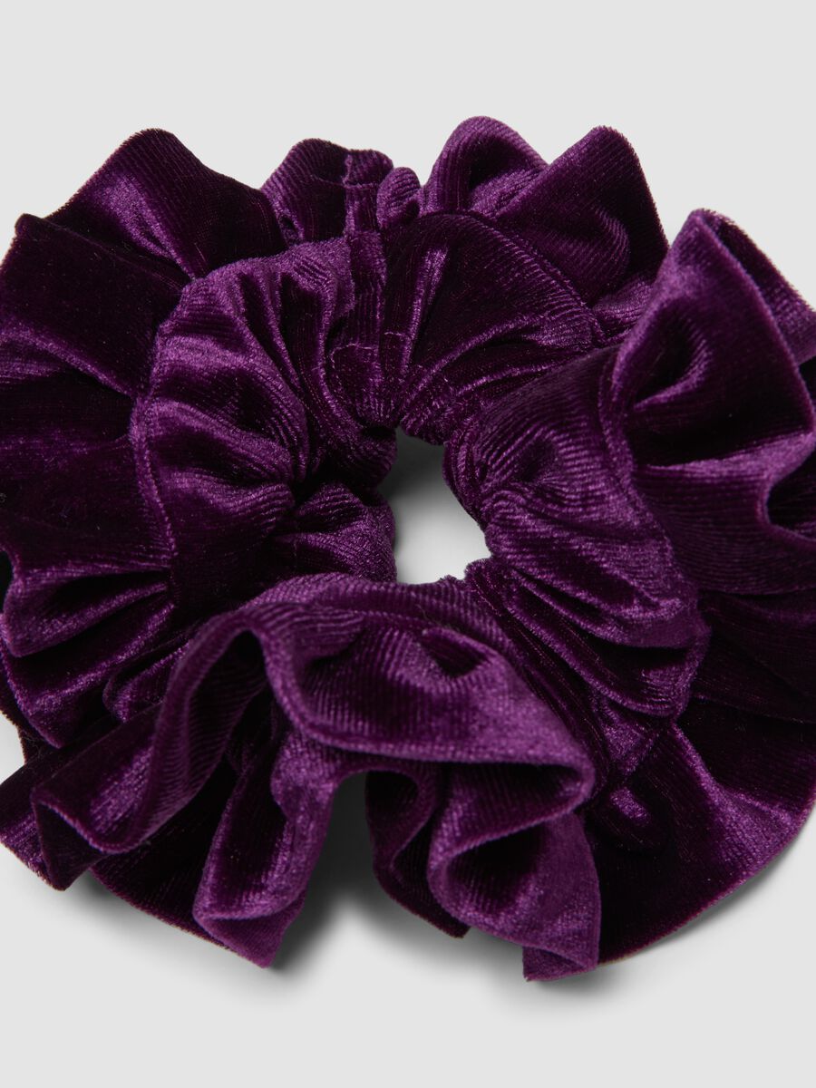 Purple velvet-effect scrunchie_2