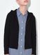 Black full-zip pure cotton hoodie, fitted_4