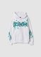 White cotton-blend hoodie with graffiti print_0