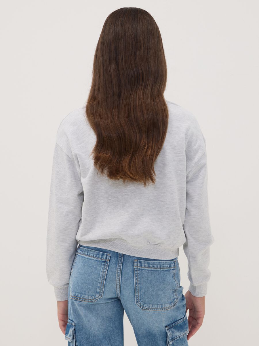 Grey cotton-blend sweatshirt with ribbed neckline and Lilo & Stitch print_2