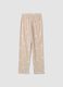 Beige marl regular-fit pyjama trousers with snowflake print_2