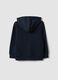 Blue hooded sweatshirt in pure organic cotton for boys, regular fit_1