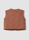 Brown padded gilet with floral embroidery_1