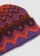 Cappello arancione e marrone in lana elasticizzata jacquard_1