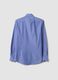 قميص أزرق بمزيج من القطن بياقة زرّية (Button-Down) بقصّة سليم وسهل الكيّ_5
