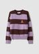 Maglia multicolor in misto viscosa a righe con ricamo orsetto regular fit_4