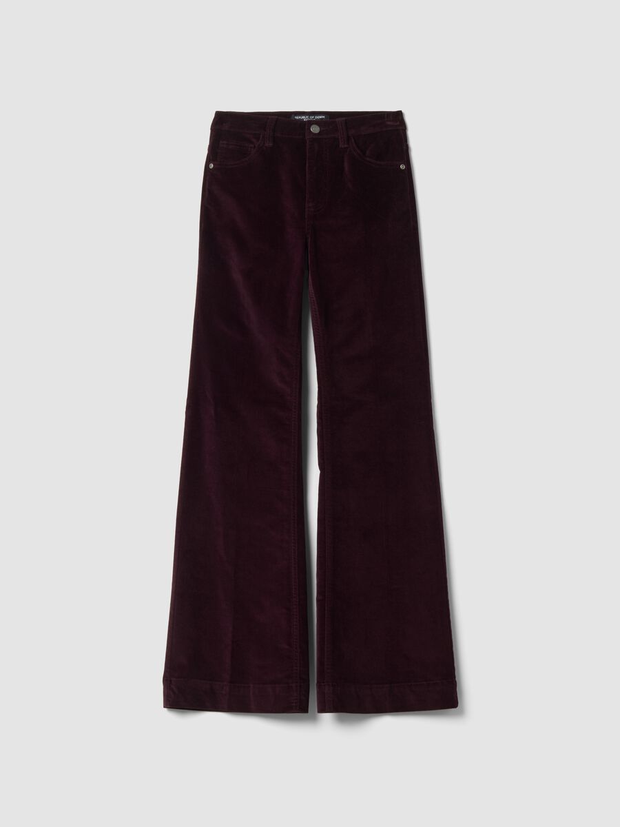 Red bootcut jeans in stretch cotton_0