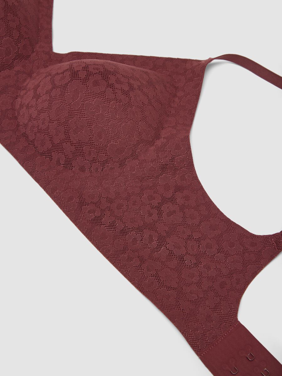 Red lace stretch-fabric bralette bra_5
