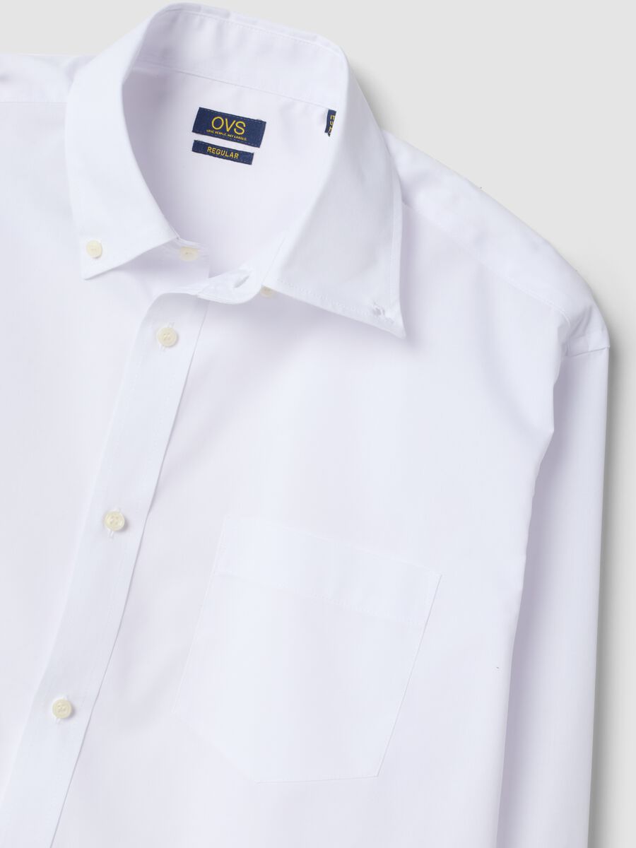 White regular-fit shirt with button-down collar, Easy Iron_5