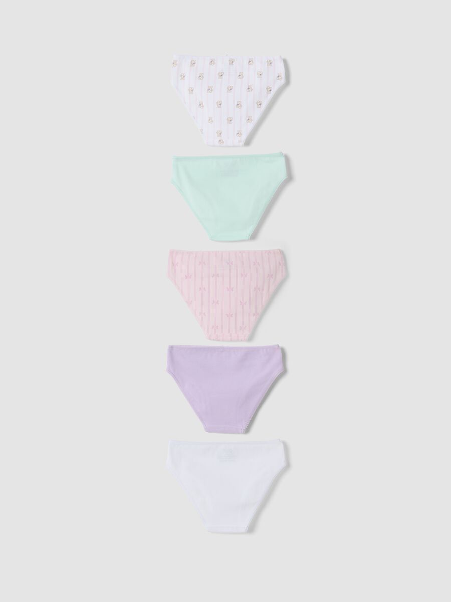 Pack of five multicolour organic stretch cotton briefs_1