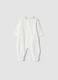 White organic cotton-blend baby sleepsuit with collar and animal embroidery_1