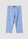 Girls&rsquo; light blue skinny stretch cotton leggings with print_0