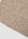 Beige ribbed stretch wool beanie_1