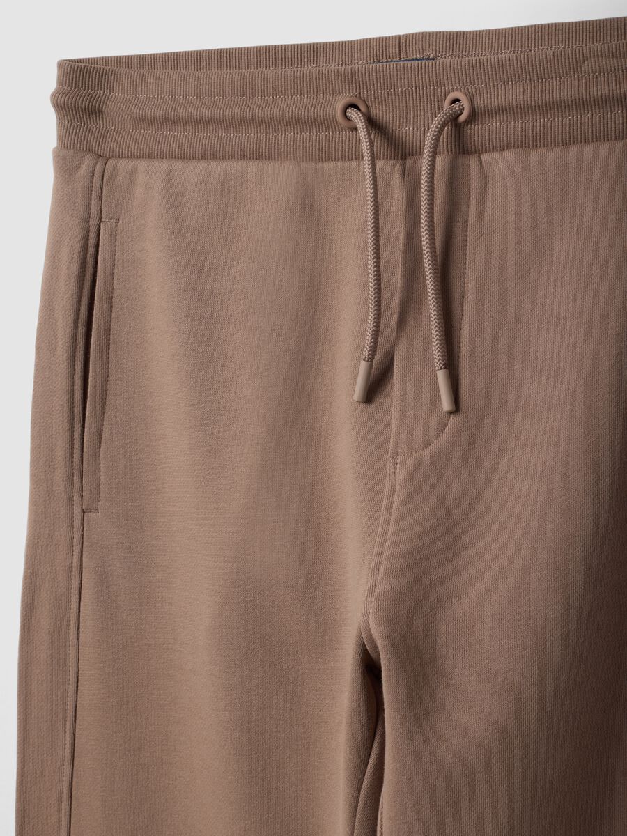 Beige organic cotton jogger trousers_5