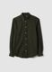Camicia verde in flanella di puro cotone regular fit_0
