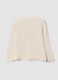 Beige long-sleeved organic cotton T-shirt with front print_1