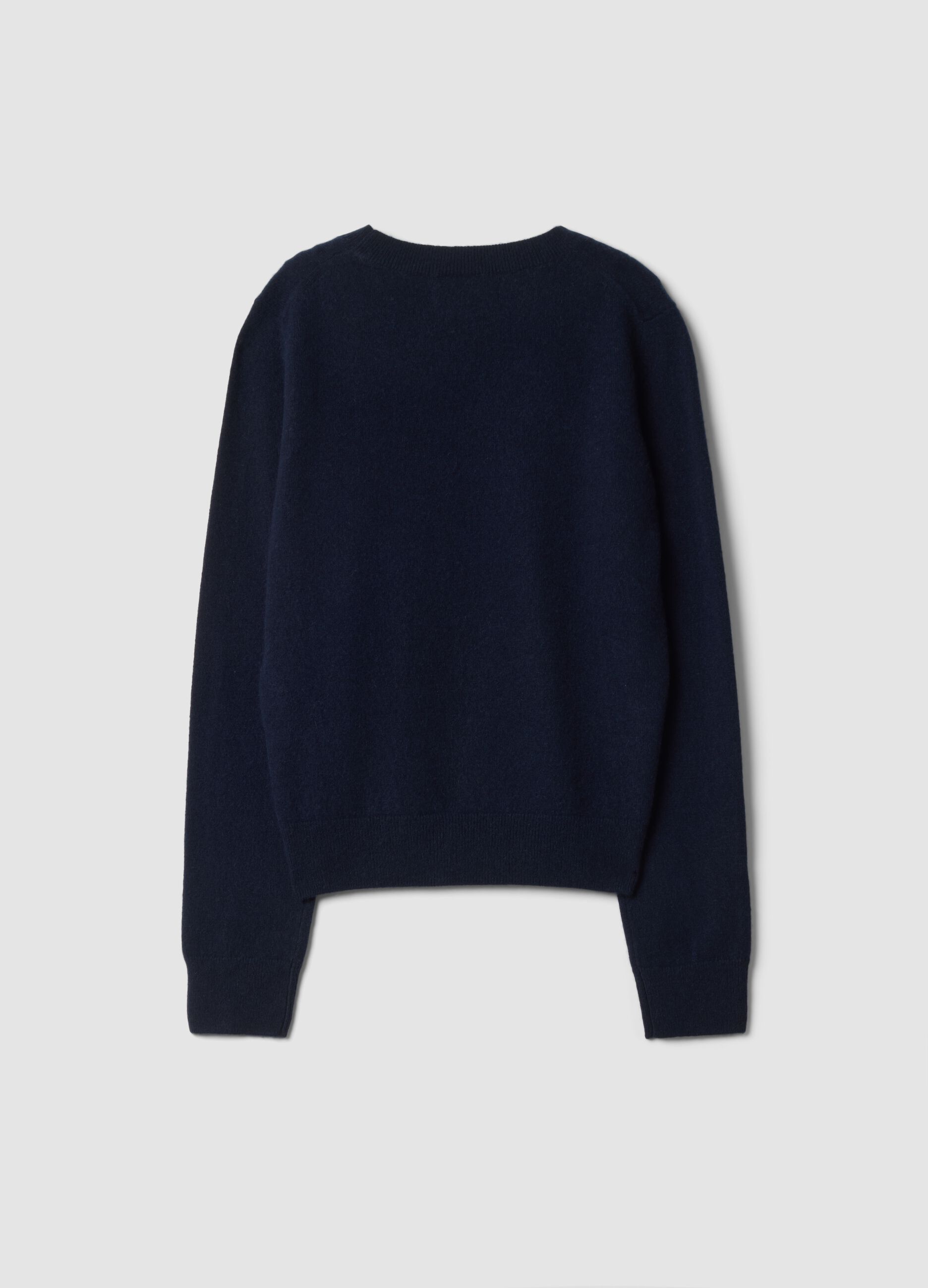 Blue pure cashmere crew-neck jumper