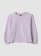 Purple organic cotton sweatshirt with ribbed collar_0