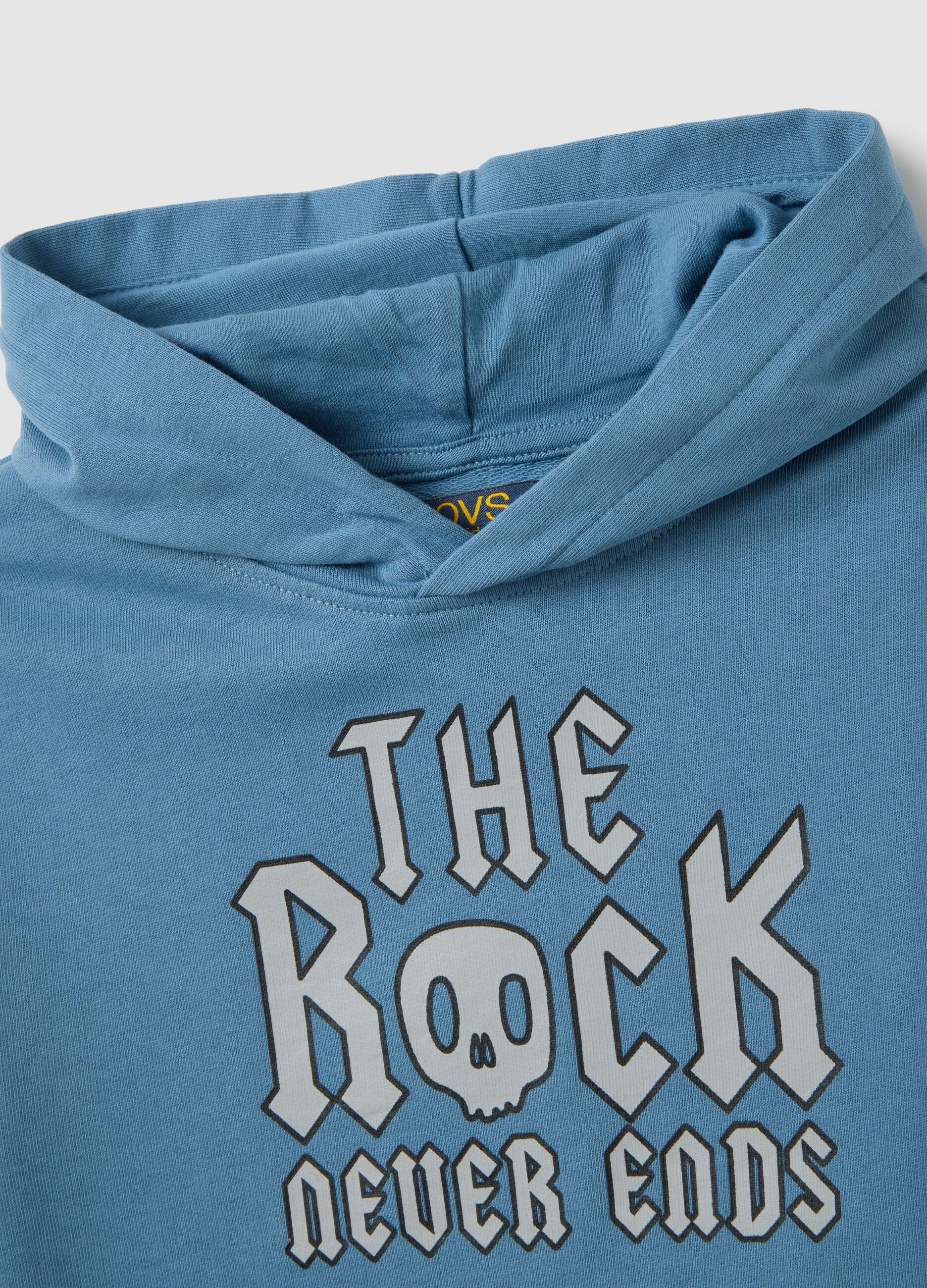 Oversized blue pure cotton children's sweatshirt