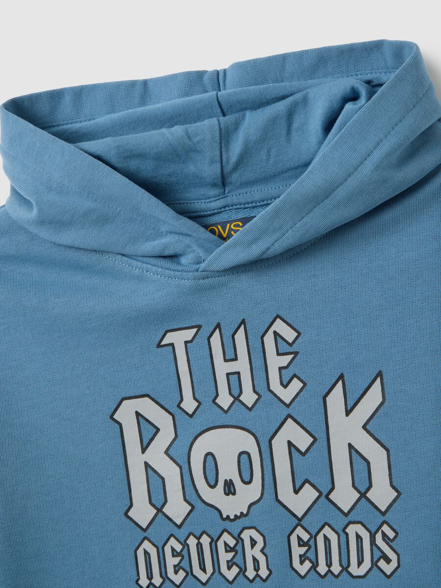 Oversized blue pure cotton children's sweatshirt_3