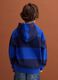 Felpa blu navy con cappuccio in puro cotone over fit a righe_2
