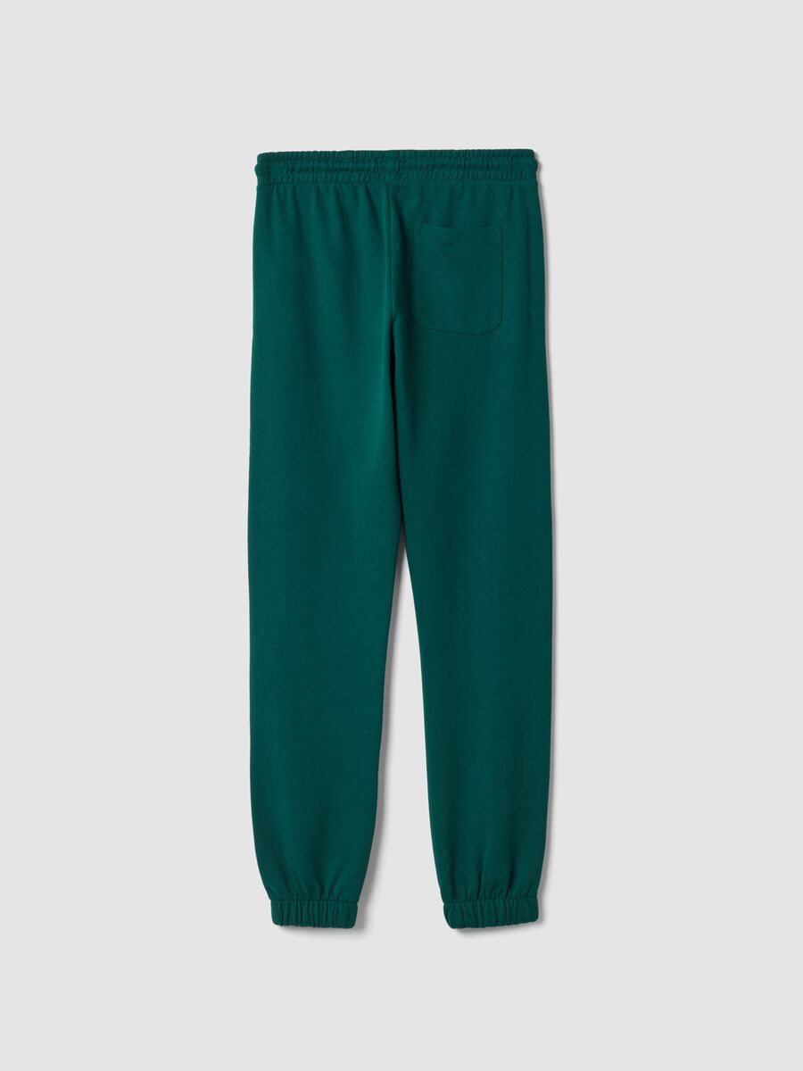 Jogger verdi in puro cotone stile college regular fit_1