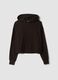 Brown ribbed stretch viscose hoodie, regular fit_0