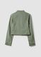 Green pure cotton jacket with concealed buttons, slim fit_2