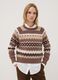 Multicolour jacquard knit in viscose blend, regular fit_0