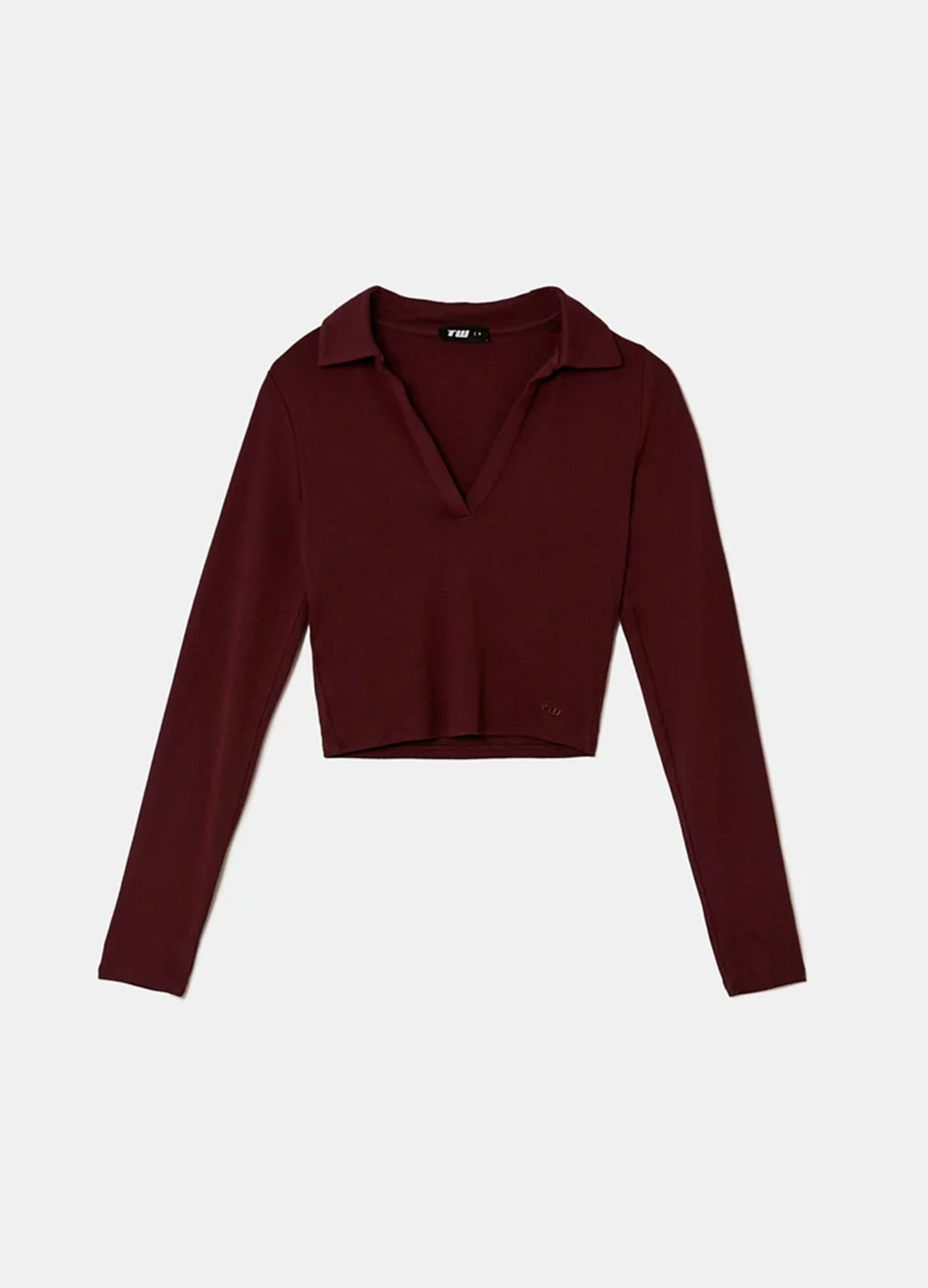 Red regular fit cotton blend sweater