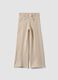 Beige regular-fit trousers with bow_0
