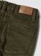 Pantaloni verdi in cotone elasticizzato a coste_3