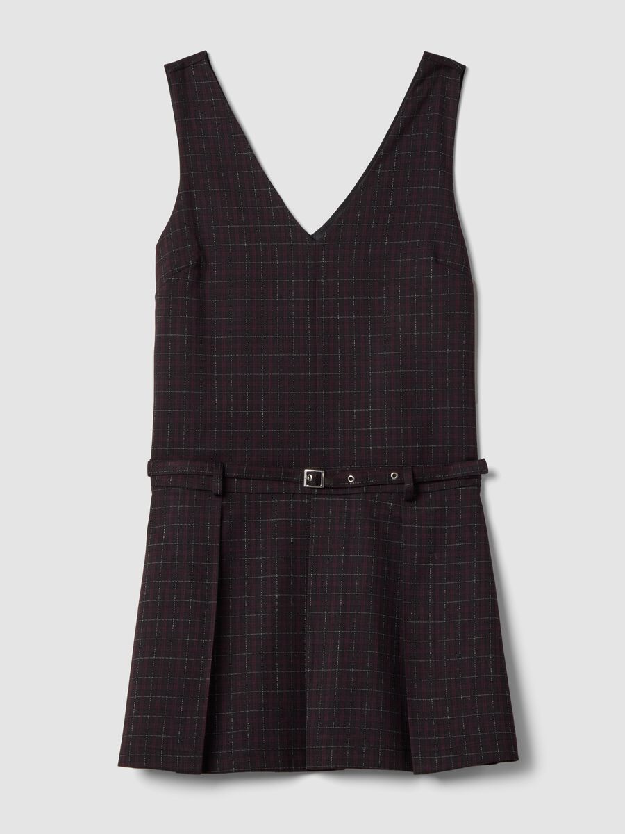 Black stretch viscose dress with deep V-neck_0