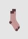 جوارب قطنية مطاطية مضلعة وردية اللون_0