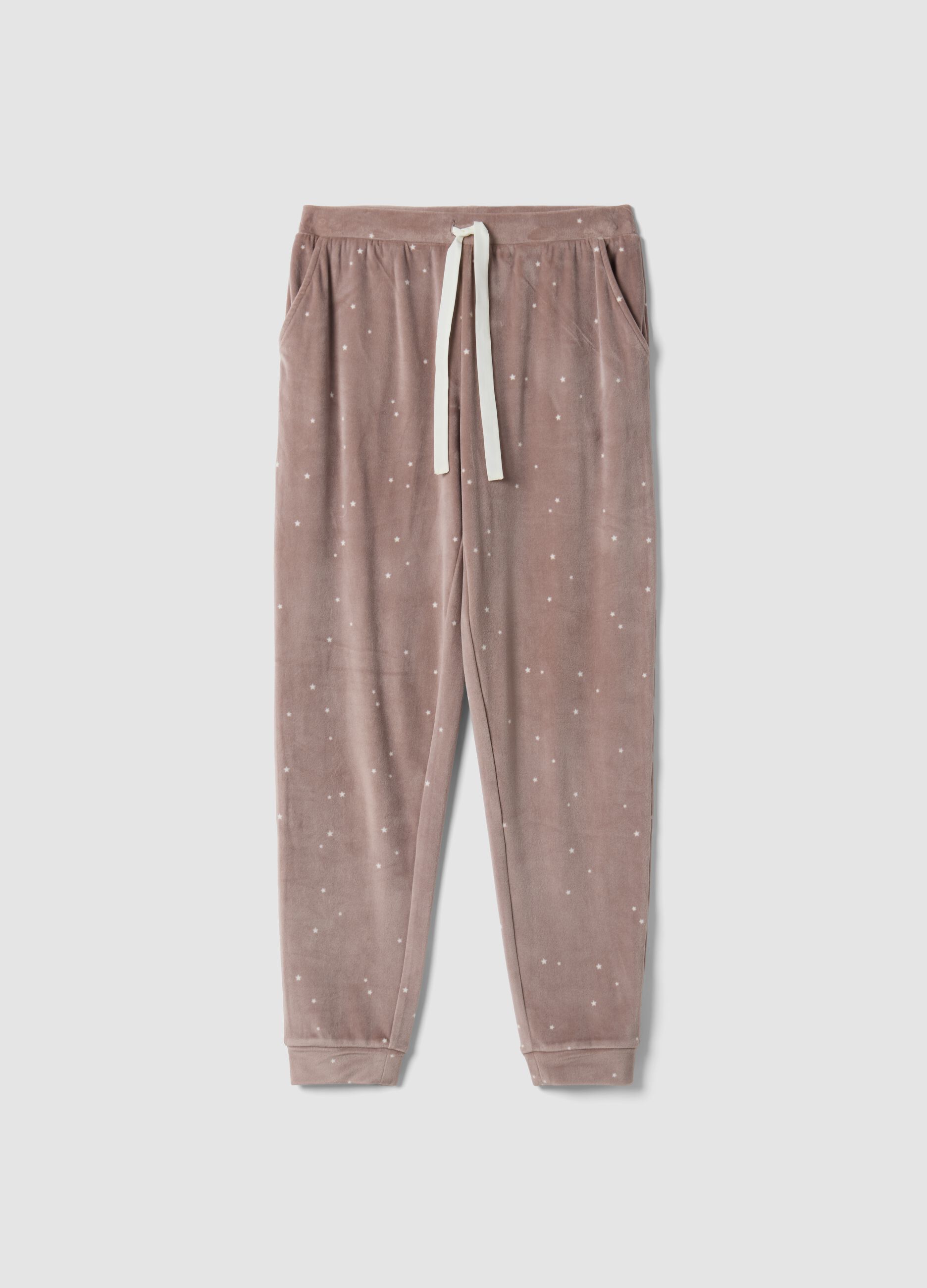 Brown star-print stretch pyjama trousers