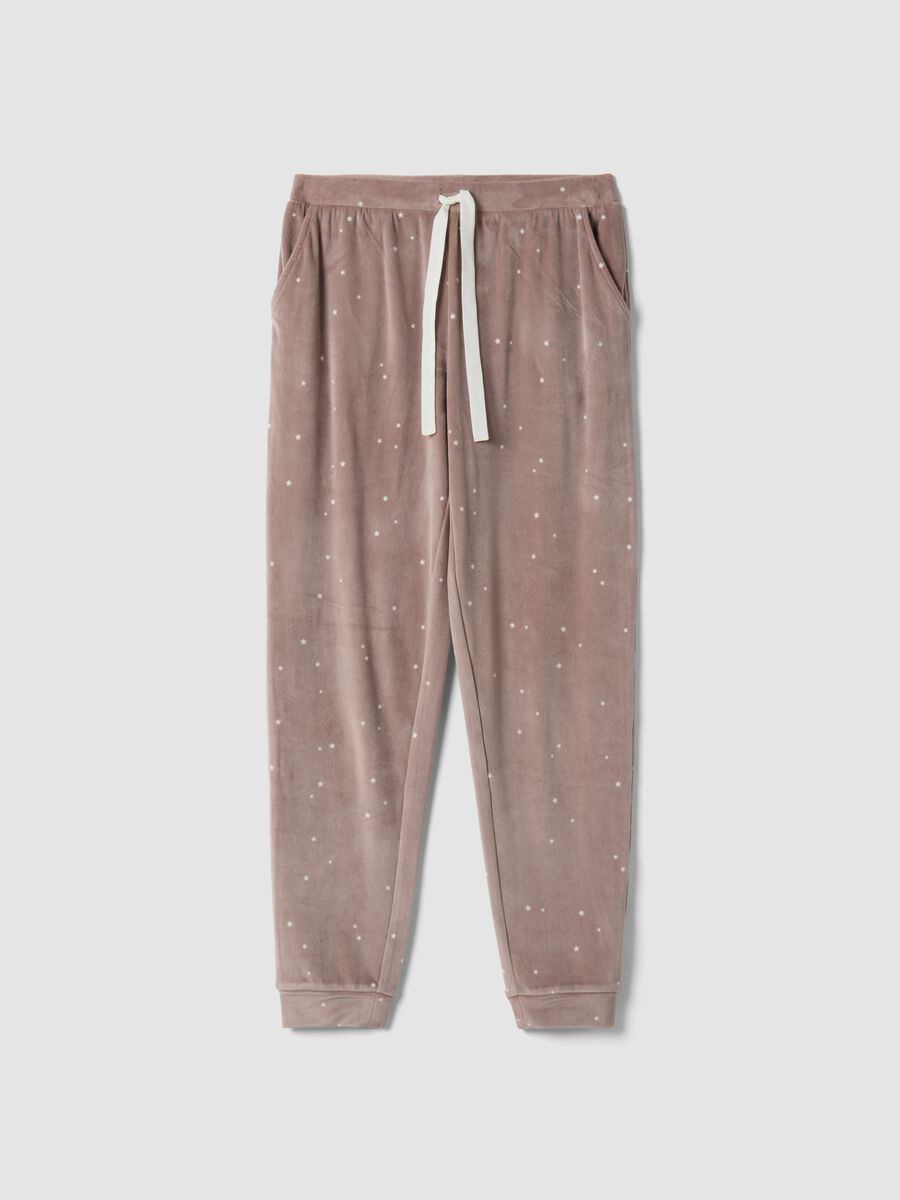 Brown star-print stretch pyjama trousers_4