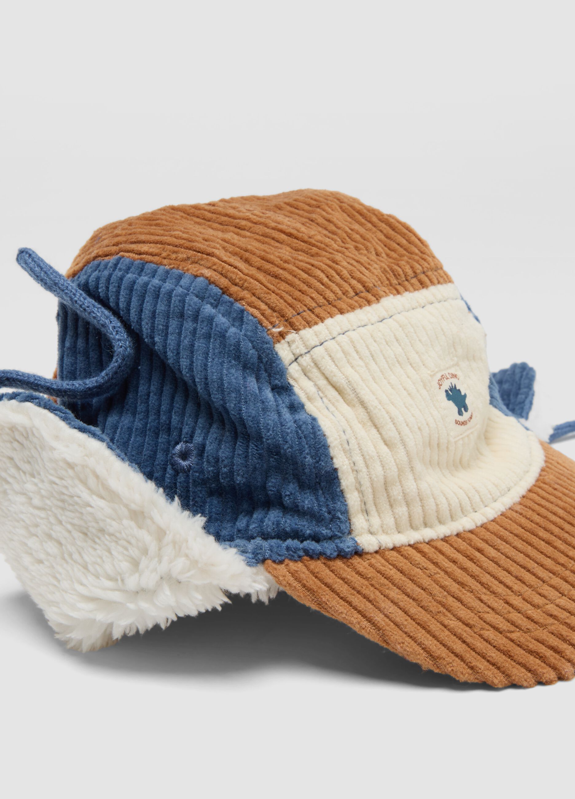 Cappello multicolor in puro cotone con paraorecchie