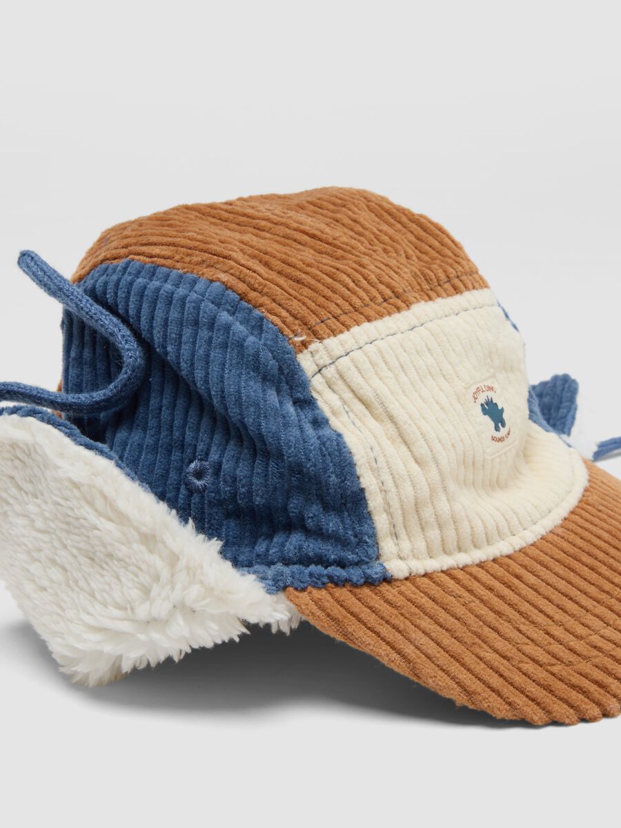 Multicolour pure cotton hat with ear flaps_1