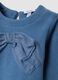 Blue cotton and stretch viscose set with bow_2