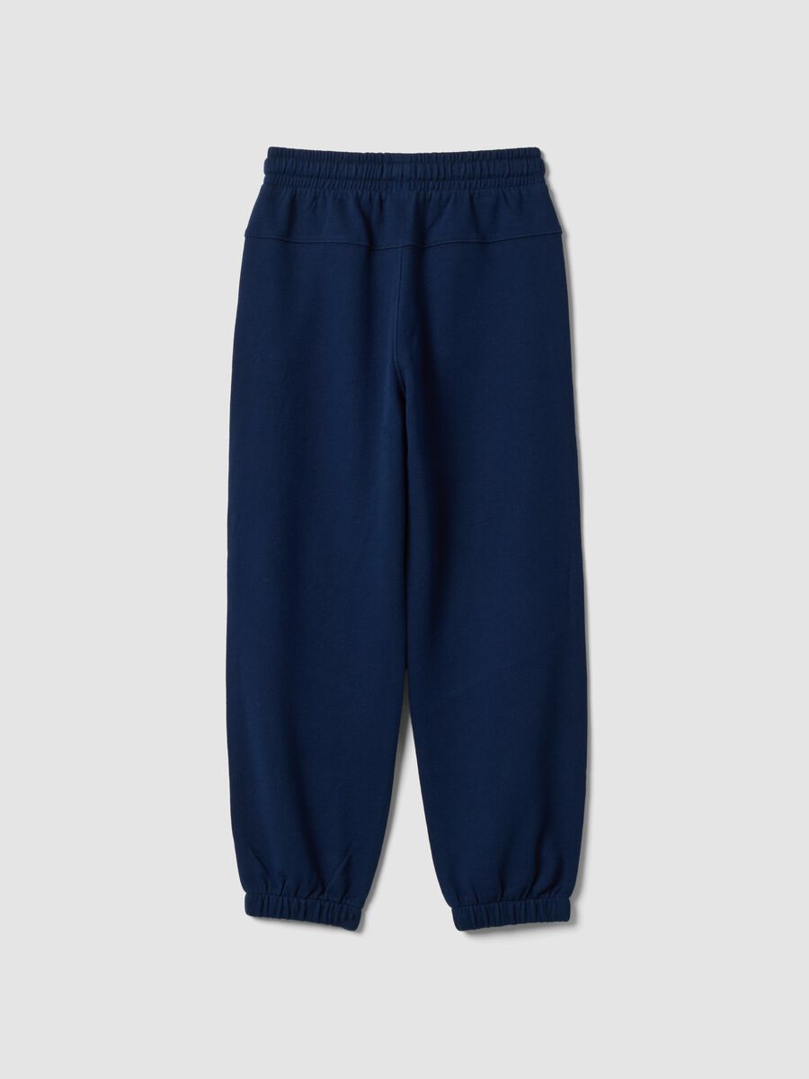 Blue pure cotton jogger trousers_1