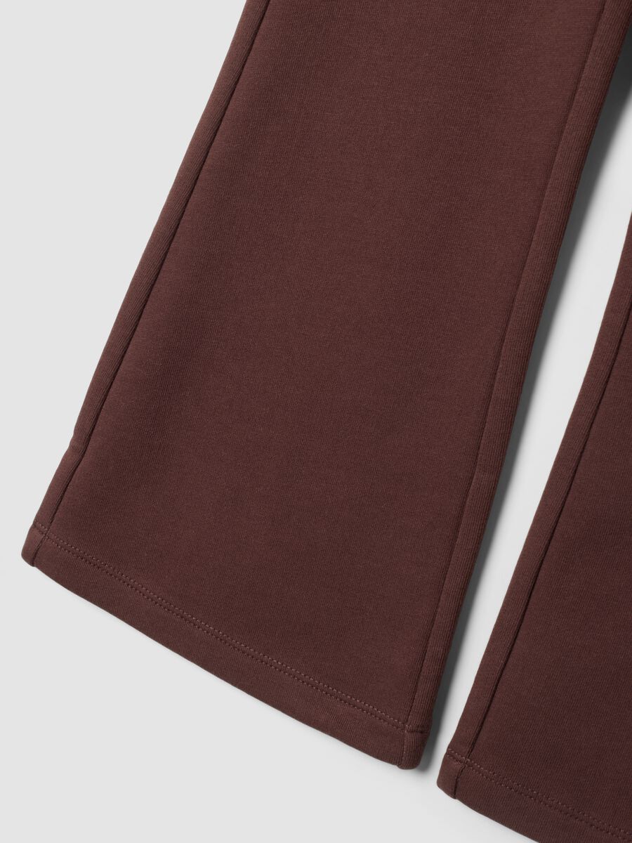 Brown flared trousers in a cotton-viscose blend_3