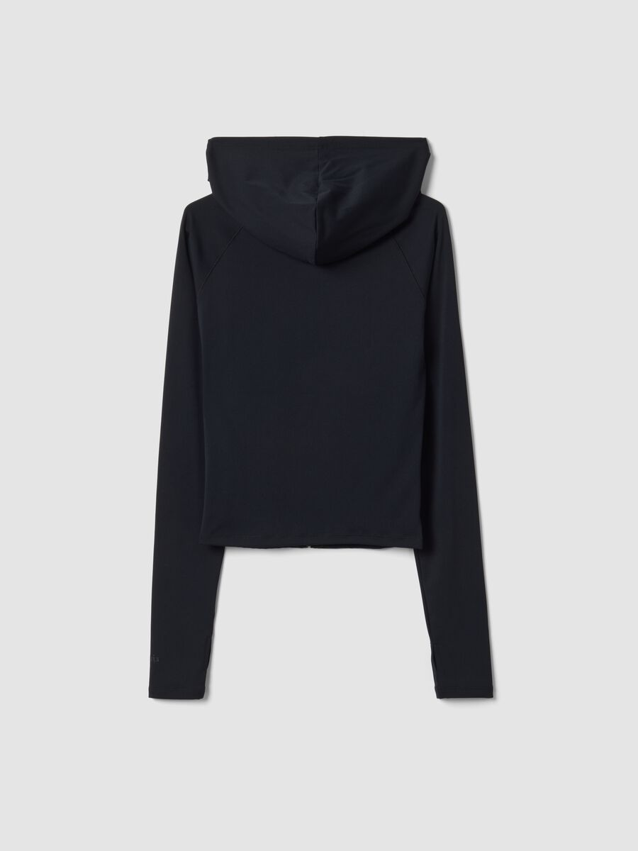 Black Fitted Full-Zip Yoga Hoodie_1