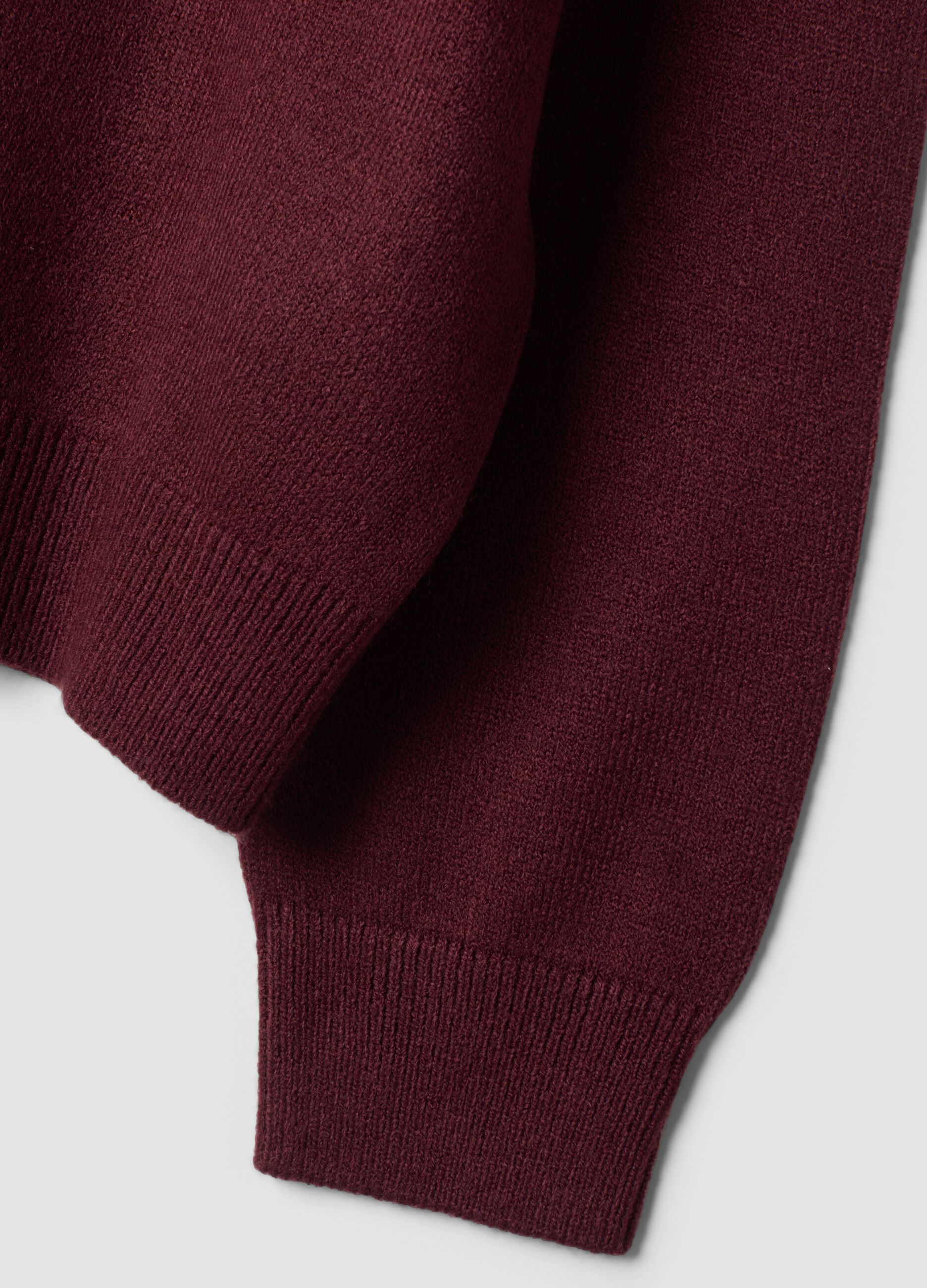 Purple crew-neck jumper with rhinestone details, regular fit