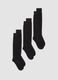 3-pack of long black socks in stretch organic cotton_0